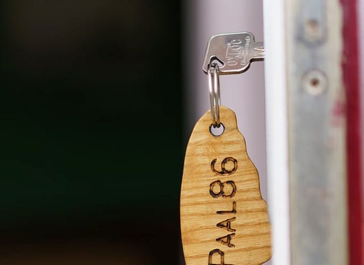 Gemuetliches Wohnzimmer in Cottage in De Cocksdorp, Texel mit bequemen Sofas und einer gruenen Wand, ideales Ferienhaus auf den Watteninseln.