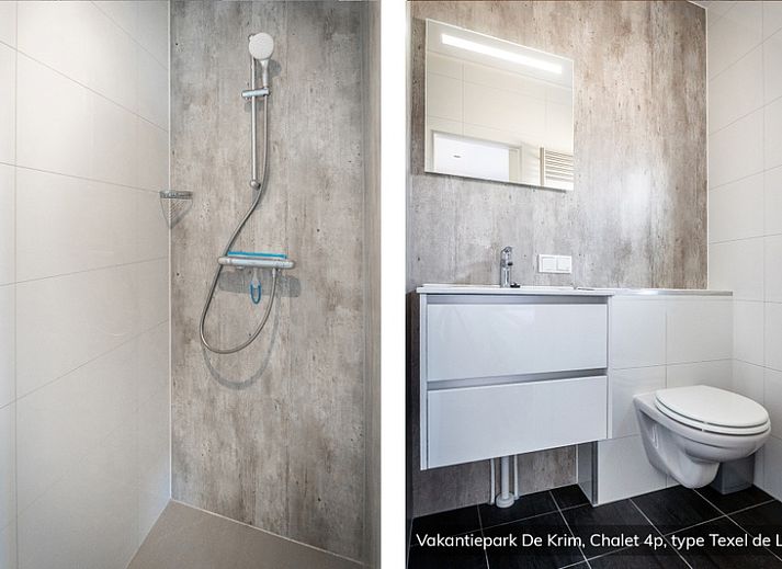 Green surroundings of Chalet type Texel de Luxe in De Cocksdorp, Texel with terrace.