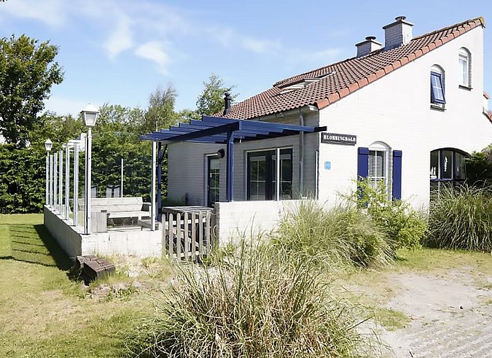 Vakantiehuis D 696 in De Cocksdorp op Texel biedt een charmant terras en groene omgeving, ideaal voor een ontspannen verblijf op de Waddeneilanden.