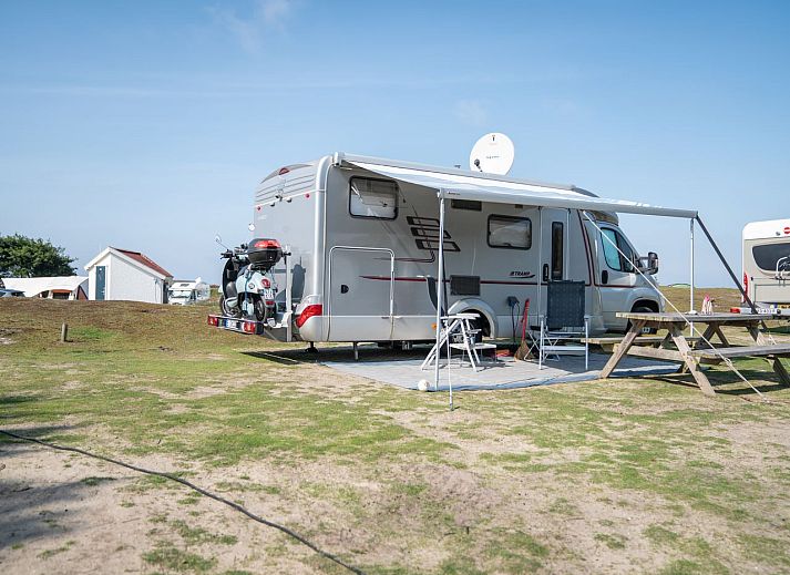 Sluftervallei Comfort campingplaats C5, stacaravan in De Cocksdorp Texel, met ruime veranda en prachtig uitzicht op de Waddeneilanden.