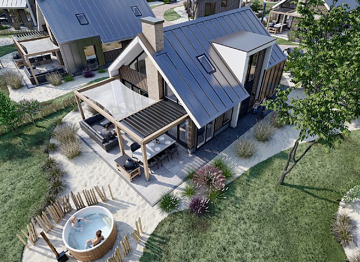 Detached house in De Cocksdorp, Texel offers beautiful views of nature from the spacious terrace of this vacation home on the Wadden Islands.