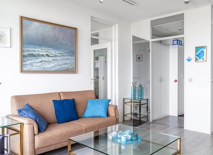 Geniessen Sie den Panoramablick auf das Meer vom Apartment Juliana 160 Zeezicht in De Koog, Texel. Luxurioese Ferienunterkunft mit Aussicht.