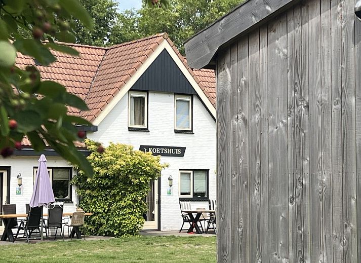 Gezellige woonkamer van Koetshuis vakantiehuis in De Koog, Texel met comfortabele banken en rustieke inrichting voor een ontspannen verblijf.