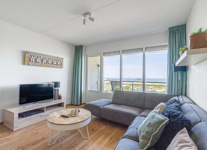 Gezellige woonkamer met zeezicht in Appartement Juliana 102 Zeezicht, De Koog, Texel.