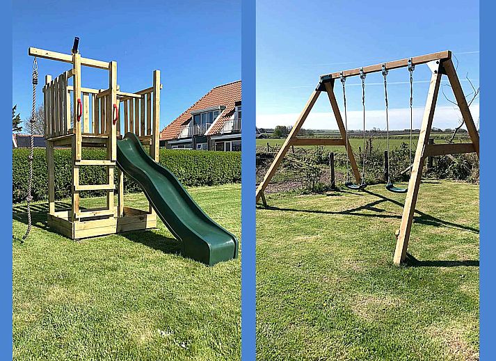 Trampoline in de tuin van NH198 vakantiehuis Den Burg Texel.