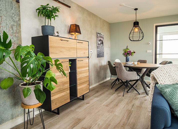 Stijlvolle woonkamer in Onder de Wol vakantiehuis, Den Burg, Texel