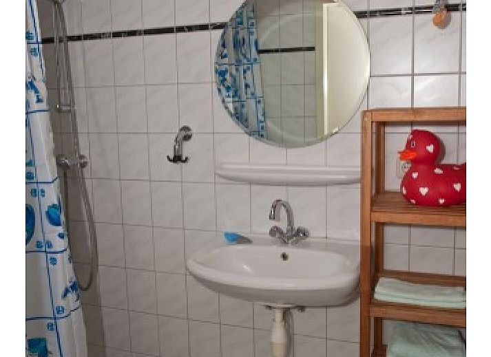 Malerisches Aeusseres von De Ark, Ferienhaus in Den Hoorn, Texel mit gruenen Fassaden.