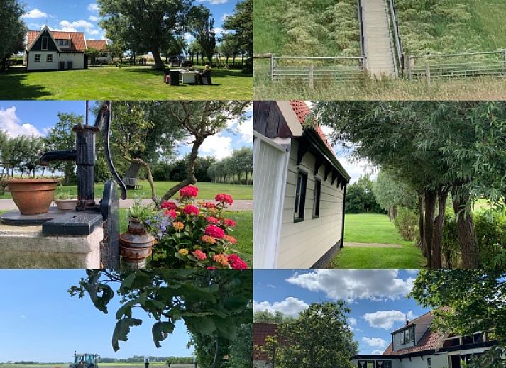 Blick ueber die weiten Felder rund um 't Kaaps Huussie, ein charmantes Ferienhaus in Oosterend, Texel, Watteninseln.