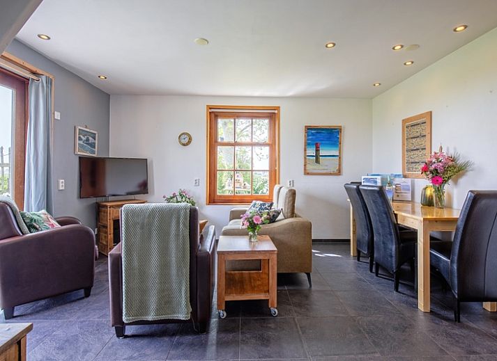 Vakantiehuis 't Raadsel in Oosterend Texel met groene weide en schapen in de omgeving.