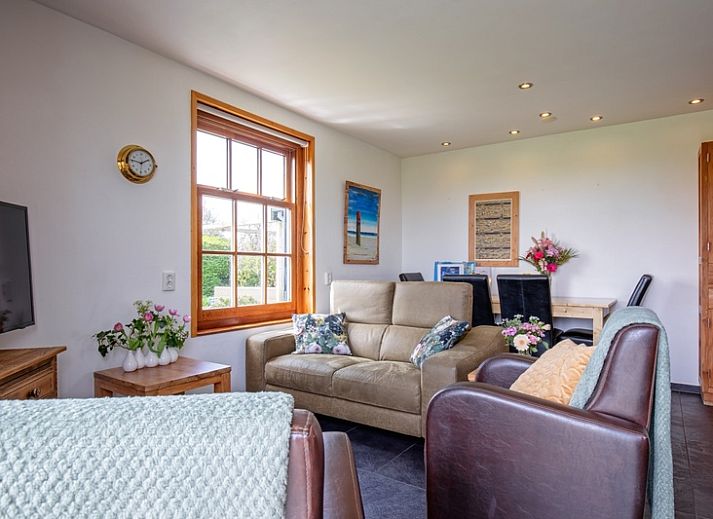 Vakantiehuis 't Raadsel in Oosterend Texel met groene weide en schapen in de omgeving.