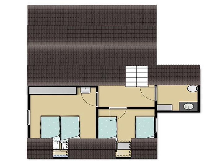 Moderne keuken in Vakantiehuis Gortersmient 356, De Dennen Texel, met houten kasten en roestvrijstalen apparatuur.