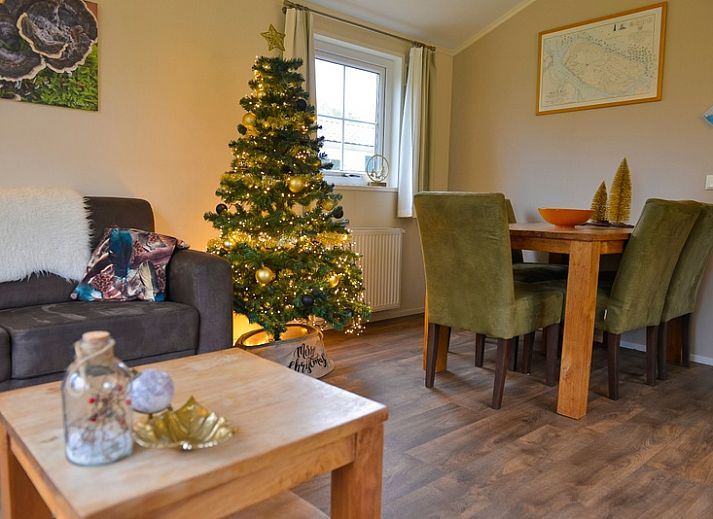 Gemuetliches Wohnzimmer im Ferienpark De Koorn-aar Typ F, De Dennen, Texel mit komfortabler Einrichtung und viel Licht.