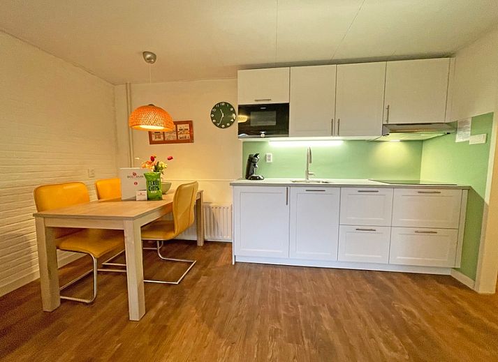 Gezellige woonkamer in Appartement Bos en Duin 15, De Dennen, Texel met comfortabele zitruimte en uitzicht op de natuur.