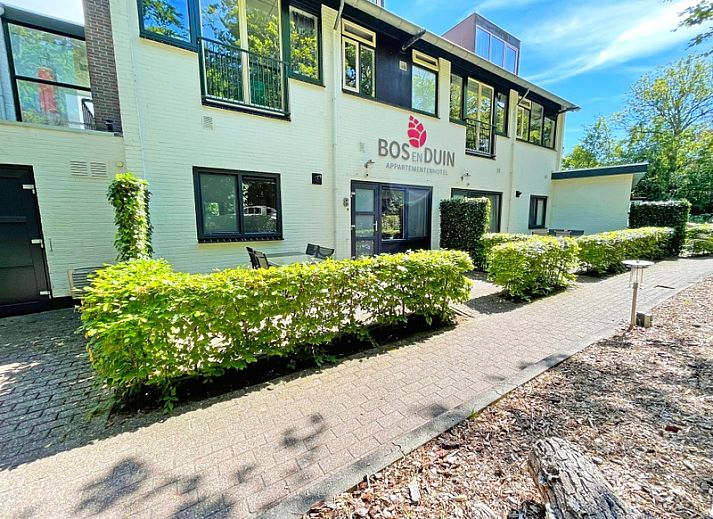 Stijlvolle zithoek in Appartement Bos en Duin 08, De Dennen, Texel. Comfort en rust met uitzicht op de tuin.