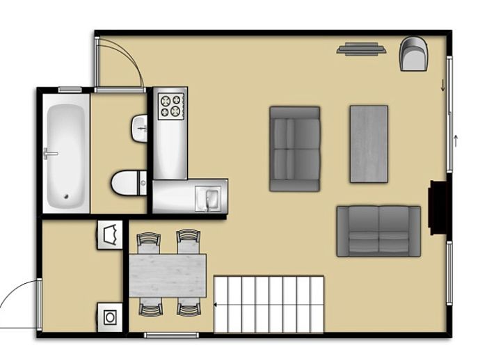 Moderne Kueche im Ferienhaus Gortersmient 234, De Dennen, Texel, Waddeninseln.
