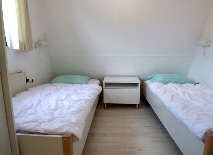 Grundriss des Obergeschosses des Ferienhauses Gortersmient 326, De Dennen, Texel mit mehreren Schlafzimmern.