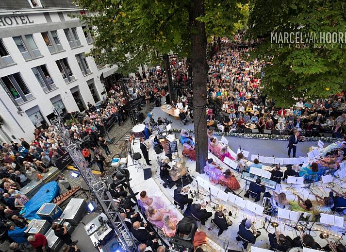 Comfortable bedroom in Derlon Hotel Maastricht, vacation apartment in South Limburg, modern interior and art.