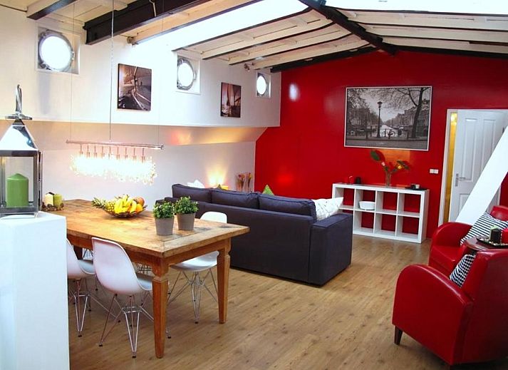 Stylish bedroom in Boathotel Rotterdam Seven, Rotterdam, South Holland.