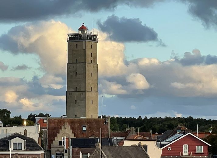Lichte woonkamer van chalet Wolkenpracht met uitzicht op terras in Halfweg.