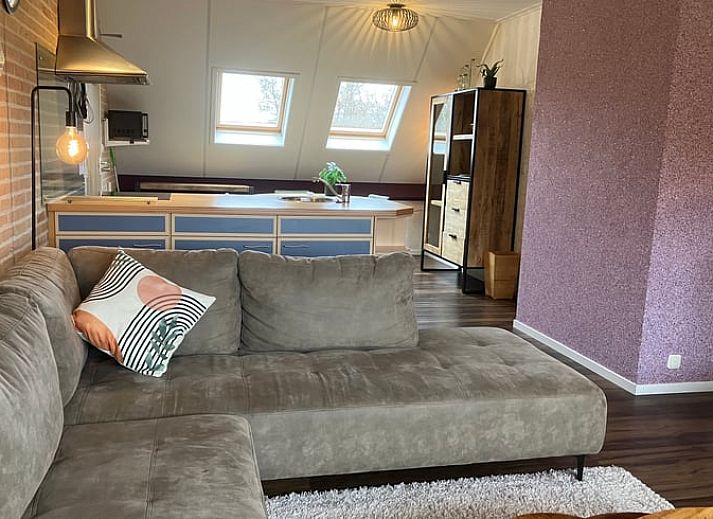 Gemuetliches Wohnzimmer im modern eingerichteten Ferienhaus in Oosterend auf Terschelling.