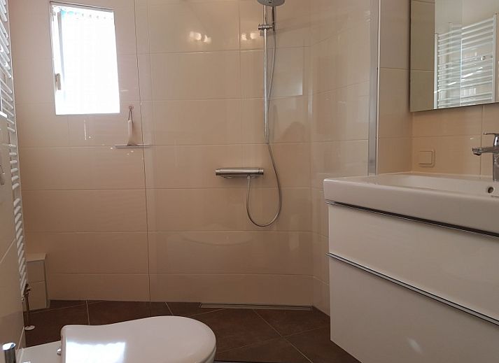 Prachtige tuin bij Glissando bungalow in Midsland Noord, Terschelling met vogel en rozenstruik.