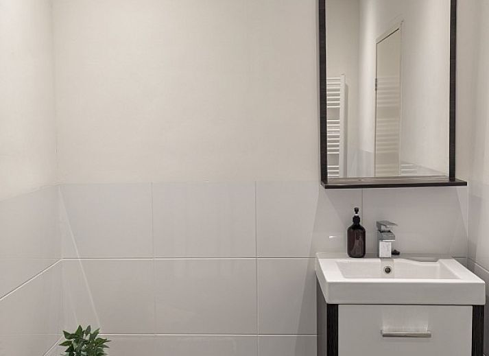 Gemuetliche Sitzecke in der Wohnung Petit, Ballum, Ameland mit bequemen Sofas und Oberlicht fuer viel Tageslicht.