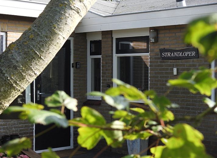 Spacious lawn with terrace at vacation home Strandloper in Hollum, Ameland, Wadden Islands.