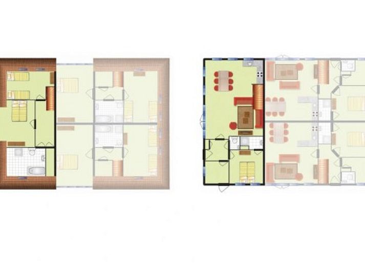 Cozy living room of WEIDEVILLA B 6 in Hollum, Ameland, with comfortable sitting area and dining area.