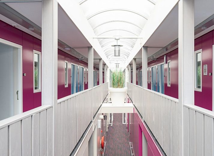 Stilvolles Wohnzimmer mit TV und Buecherregal in Amelander Kaap 126, Ferienunterkunft in Hollum, Ameland.