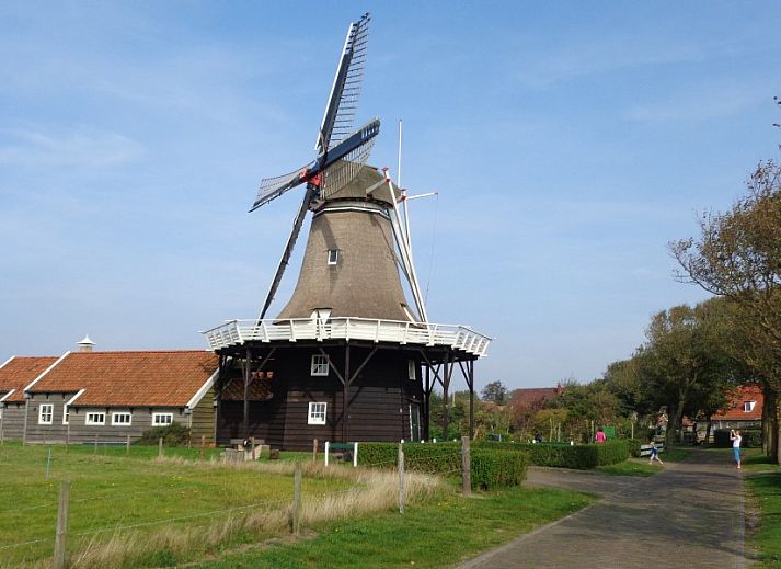Gemuetliches Schlafzimmer mit bunten Decken im Ferienhaus WELTEVREE, Hollum, Ameland.
