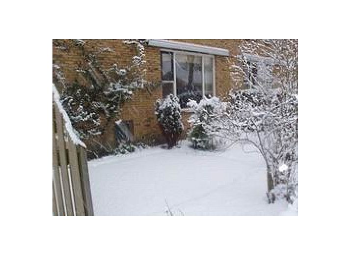 Genieen Sie die sonnige Terrasse des Ferienhauses Kia-Ora auf Schiermonnikoog, Watteninseln, umgeben von grner Natur und Ruhe.