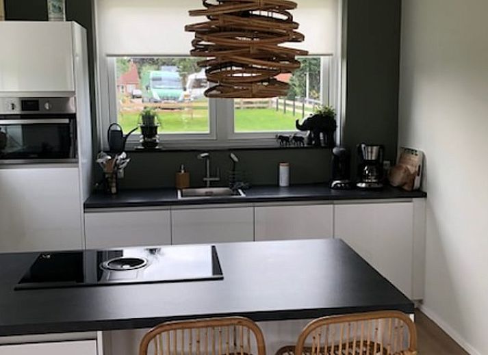 Detail van de buitenmuur van Vakantiehuisje in Molkwerum, karakteristieke bakstenen gevel.