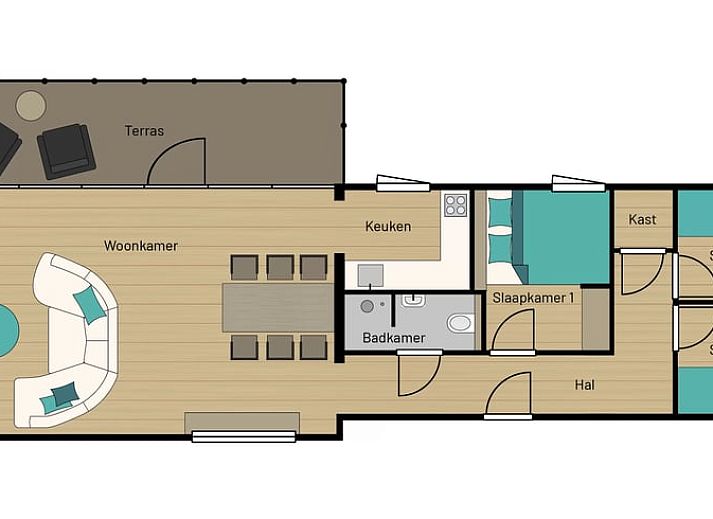 Stylish dining area in Holiday Home in Oudega, located on Lake Heeg in the Frisian Lakes, with modern decor and cozy atmosphere.