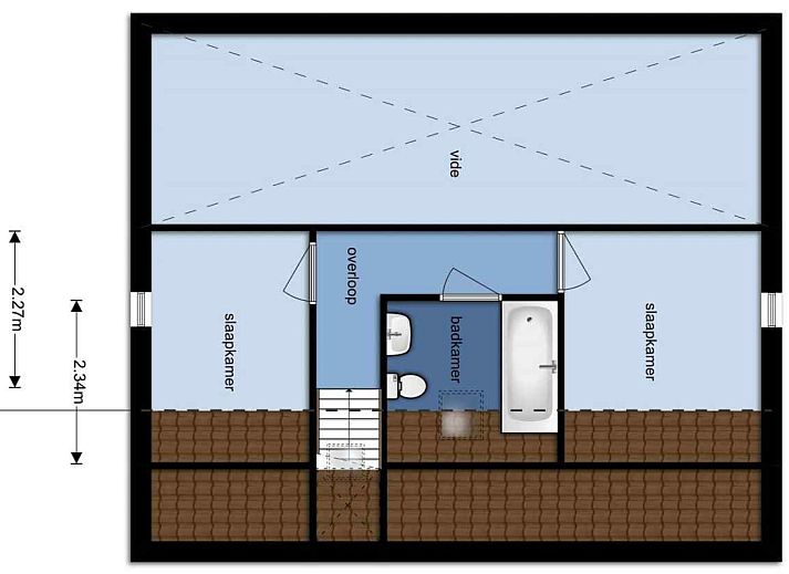 Ruime keuken in vakantiehuis FR061, Koudum, met uitzicht op de woonkamer en veel opbergruimte.