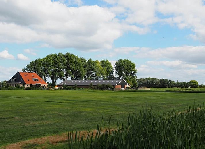 Gezellige woonkamer in Vakantiehuisje in It Heidenskip, gelegen aan de Friese meren met uitzicht op de natuur van Fluessen.