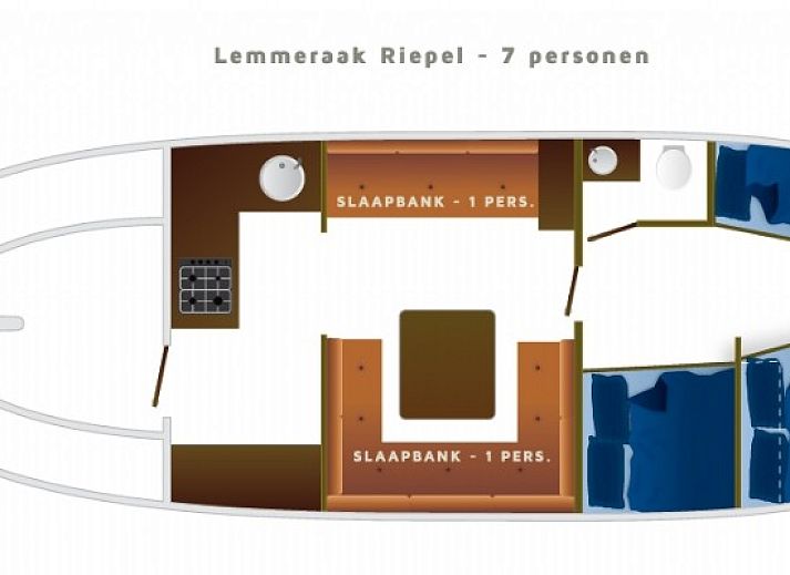 Riepel vakantieboot aangemeerd in Gaastmeer, ontdek de Friese meren vanaf het water.