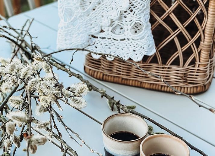 Frische Broetchen im Garten des Ferienhauses in Echtenerbrug, Friesische Seen.