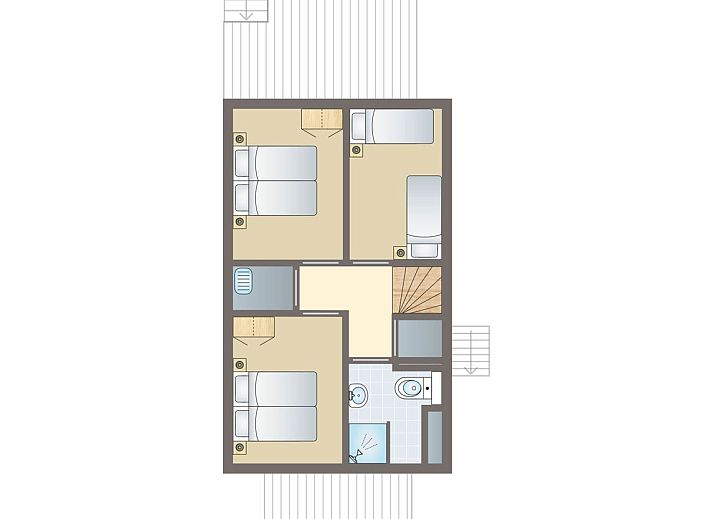 Waterpark Sneekermeer 6-persoons woning 6C1 in Terherne, omgeven door groene natuur en water.