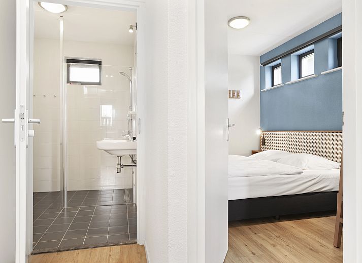 Moderne zithoek in Waterpark Sneekermeer 6-persoons woning 6C1, Terherne, Friese meren.