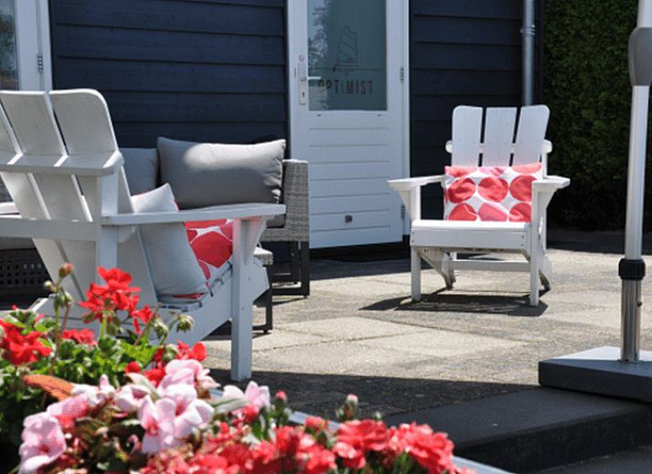 Gezellige woonkamer in Vakantiehuisje in Uitwellingerga bij Sneekermeer, met kleurrijke kussens en moderne inrichting.