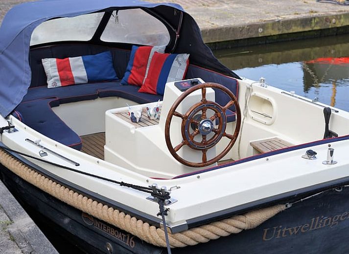 Prachtige tuinomgeving van Vakantiehuisje in Uitwellingerga, met bloeiende planten en uitzicht op het water.