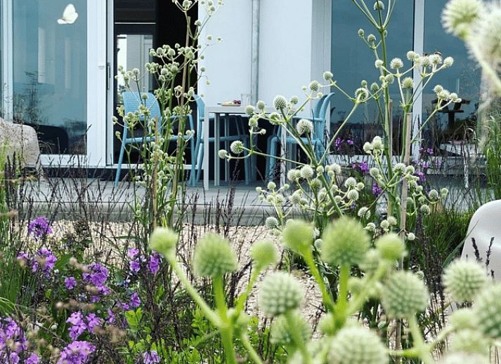 Entspannen Sie sich auf der Terrasse des Ferienhauses in Offingawier mit herrlichem Blick auf das Sneekermeer.