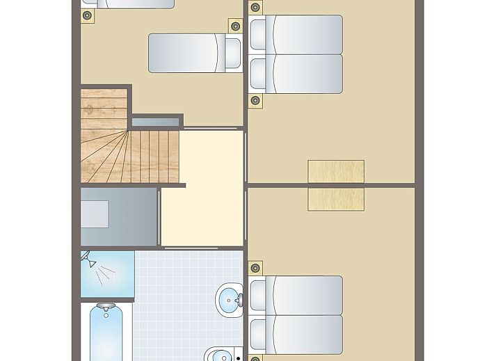Esonstad 6-person maisonette in Anjum offers a spacious living room with modern kitchen, ideal for a relaxing stay near Lauwersmeer.