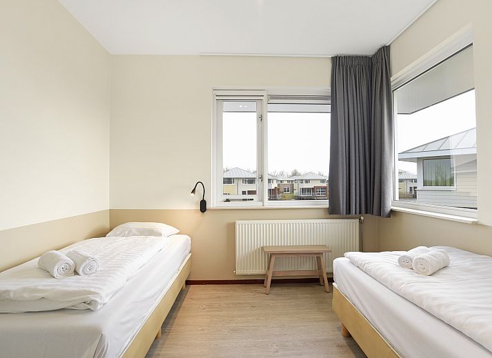 Plattegrond van Esonstad 6-persoons woning in Anjum, Lauwersmeer, met slaapkamers en badkamer. Ideaal vakantiehuis bij Friese meren.