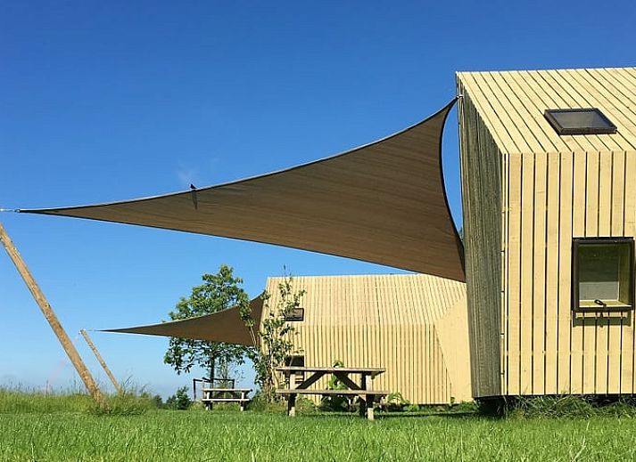 View from the living room of Cottage in Kollumerpomp on the lush nature of Lauwersmeer, Frisian lakes.