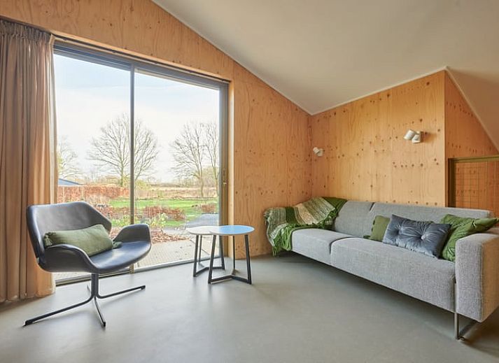 Plattegrond van Vakantiehuisje in Spier, Drenthe, toont de indeling van de vakantiewoning.