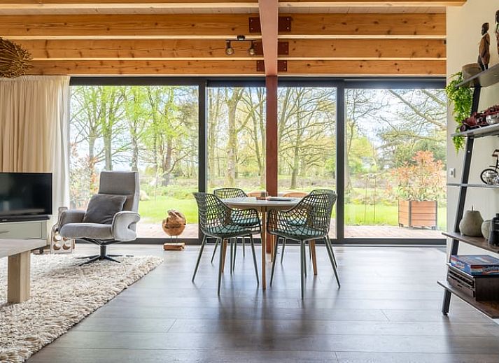 Terrace of Cottage in Spier overlooking green surroundings in Drenthe.