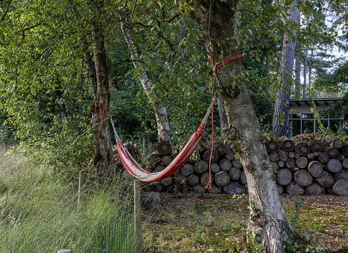 Eingang zum Ferienhaus DG1812 in Spier, Drenthe mit Holzschiebetuer.