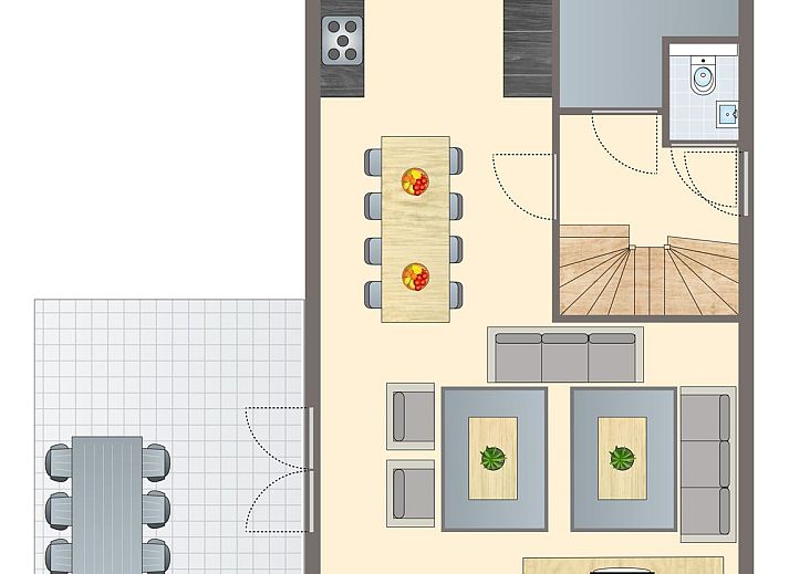 8-person house 8C in Westerbork, Drenthe with lake views and a spacious garden.