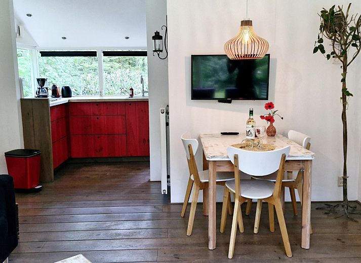 Comfortabele zitkamer van DG1928 vakantiehuis in Hooghalen, Midden Drenthe.